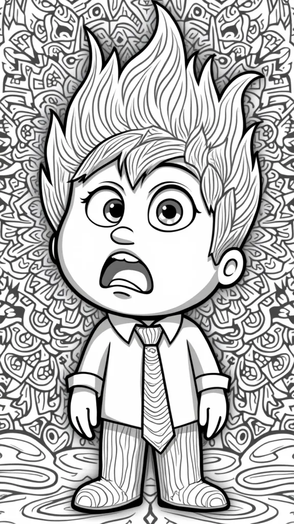 inside out anger coloring page